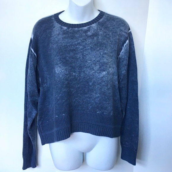 Lululemon Hazy Day Sweater Cashmere Cashlu Knit Crew Neck Blue White Small - Picture 1 of 4